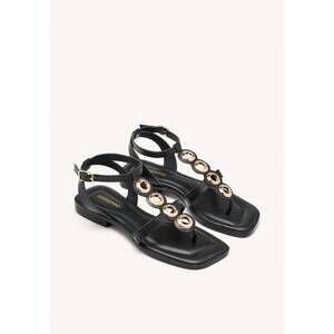 NEW GIOSEPPO women's epping flat leather sandals in black